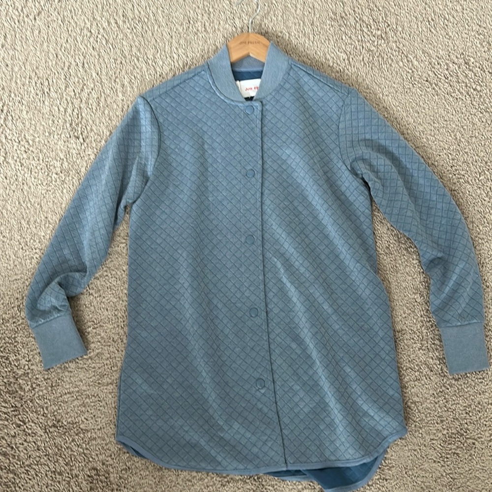 Joe Fresh hi-lo bomber style sweater